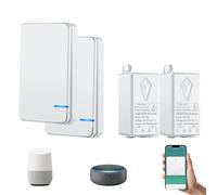 NineLeaf Interrupteur Connecté,WIFI Interrupteur avec APP Contrôle et Commande vocale,Compatible avec Alexa et Google Assistant,Tuya/Smart Life APP,Wi-Fi 2.4 GHz uniquement（2 Modules Interrupteurs）