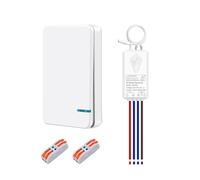 NineLeaf Interrupteur sans fil avec récepteur,interrupteur radio lumière | Interrupteur mural sans fil,portée RF 400m,10A 1000W,solution va-et-vient pour lampes,escaliers,garage et cave