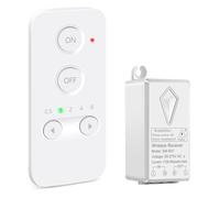 NineLeaf Interrupteur Sans Fil, Kit Interrupteur Sans Fil, Portée RF de 150 m, Pile incluse, aucun câblage nécessaire, programmable, télécommande pour plafonniers, ventilateurs, lampes, étanche