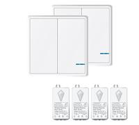 NineLeaf Kit d'interrupteur d'éclairage sans fil sans câblage Créez ou déplacez rapidement l'interrupteur de commande à distance marche arrêt pour l'éclairage domestique