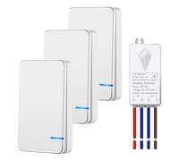 NineLeaf Kit d'interrupteur portable sans fil pour lampes LED avec télécommande Récepteur sans fil Pas de câblage Pas de batterie nécessaire Facile à installer (3Interrupteur 1Récepteur)