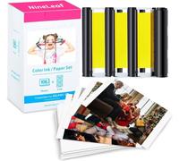 NineLeaf Lot de 1 papier et cartouche compatibles avec Canon Selphy CP1500 KP-108IN Cartes postales 3115B001(AA) pour imprimante photo Canon Selphy CP1300 CP1200 CP1000 CP910, 3 cartouches + 108