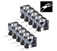 NineLeaf Lot de 10 fils thermorétractables industriels de 1,9 cm 18053 pour étiqueteuse industrielle Dymo Rhino 4200 5200 5000 6000 3M