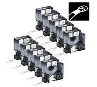 Nineleaf Lot de 10 tubes thermorétractables industriels 18055 compatibles avec DYMO Rhino A18055 12 mm Noir sur blanc pour étiqueteuse Rhino Pro 3000 4200 5000 5200 6000 3M