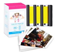 NineLeaf Lot de 108 feuilles de papier photo compatible avec Canon Selphy CP1500 CP1300 KP-108IN Ink 3115B001(AA) et papier photo pour imprimante CP CP1200 CP1000 CP810 CP910, 3 cartouches d'encre