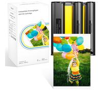 NineLeaf Lot de 2 cartouches d'encre compatibles avec les imprimantes photo Liene Amber M100/M200 (DHP512/DHP513) 4 x 6 au format 100 x 148 mm, papier photo au format 4 x 6, tricolore pour impression