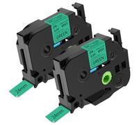 NineLeaf Lot de 2 rubans d'étiquettes laminés de rechange pour Brother TZe TZe-751 TZ-751 TZ751 TZ751 Noir sur vert 24 mm 2,5 cm x 8 m Compatible avec étiqueteuse P-Touch PT-D600 PT-P710BT 2730 E500