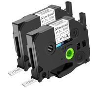 NineLeaf Lot de 2 Rubans Thermo-rétractables Compatible pour Brother P-Touch HSe-231 HSe231 HS231 HS-231 HS-231 11,7 mm 1/2" pour PT-E300 PT-E500 PT-E550W PT-P750WVP Noir sur blanc