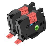 NineLeaf Pack de 2 Compatible pour Brother P-touch TZe-441 TZe441 TZ-441 TZ441 0.7'' 18mm x 8m Noir sur Rouge Laminé Étiqueteuse TZ TZe Ruban Cassette pour PT-P750W PT-D600VP PT-D600