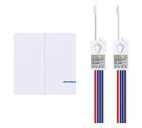 NineLeaf Smart WiFi Interrupteur Mural Switch téléphone télécommande Lampes et appareils sans Fil 2 Voies Interrupteur Mural avec 2 x récepteur Compatible avec Alexa Google Home Fonction de Minutage