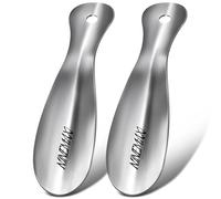 NINEMAX Chausse Pied Metal Court, Petit Chausse Pieds De Voyage En Acier Inox 19cm Pour Enfant Homme Femme (Paquet de 2)