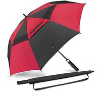 NINEMAX Grand Parapluie Golf Homme Femme,XXL Parapluies de Golf Anti Tempete,172cm Automatique Ombrelle Double Auvent Resistant au Vent(Noir/Rouge 2)