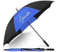 NINEMAX Grand Parapluie Golf, Ombrelle Grande Taille Anti Vent Solide Résistant XL, Parapluies Geant Tempete Incassable pour Homme Femme 2 Personnes (Bleu Marine/Noir)