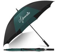 NINEMAX Grand Parapluie Golf, Ombrelle Grande Taille Anti Vent Solide Résistant XL, Parapluies Geant Tempete Incassable pour Homme Femme 2 Personnes (Vert Foncé/Noir)