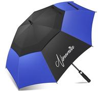NINEMAX Grand Parapluie Golf, Ombrelle Grande Taille Anti Vent Solide Résistant,XXL Parapluies Geant Tempete Incassable pour Homme Femme 2 Personnes (Noir/Bleu Marine)