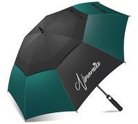 NINEMAX Grand Parapluie Golf, Ombrelle Grande Taille Anti Vent Solide Résistant,XXL Parapluies Geant Tempete Incassable pour Homme Femme 2 Personnes (Noir/Vert Foncé)