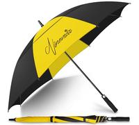 NINEMAX Grand Parapluie Golf, Ombrelle Grande Taille Anti Vent Solide Résistant XXL, Parapluies Geant Tempete Incassable pour Homme Femme 2 Personnes (Jaune/Noir)