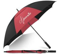 NINEMAX Grand Parapluie Golf, Ombrelle Grande Taille Anti Vent Solide Résistant XXL, Parapluies Geant Tempete Incassable pour Homme Femme 2 Personnes (Grand Rouge/Noir)