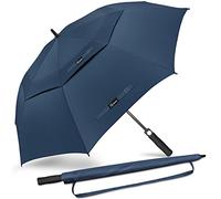 NINEMAX Grand Parapluie Golf, XL Ombrelle Grande Taille Anti Vent Solide Résistant, Parapluies Geant Tempete Incassable pour Homme Femme 2 Personnes (Bleu Marine)