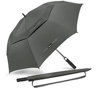 NINEMAX Grand Parapluie Golf, XXL Ombrelle Grande Taille Anti Vent Solide Résistant, Parapluies Geant Tempete Incassable pour Homme Femme 2 Personnes (Gris Moyen)