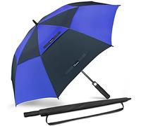NINEMAX Grand Parapluie Golf, XXL Ombrelle Grande Taille Anti Vent Solide Résistant, Parapluies Geant Tempete Incassable pour Homme Femme 2 Personnes (Bleu Marine/Bleu Foncé)