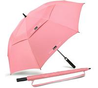 NINEMAX Grand Parapluie Golf, XXL Ombrelle Grande Taille Anti Vent Solide Résistant, Parapluies Geant Tempete Incassable pour Homme Femme 2 Personnes (Rouge Rosé)