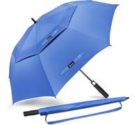NINEMAX Grand Parapluie Golf, XXL Ombrelle Grande Taille Anti Vent Solide Résistant, Parapluies Geant Tempete Incassable pour Homme Femme 2 Personnes (Bleu Ciel)