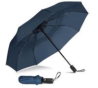 NINEMAX Parapluie Pliant Automatique Voyage,Mini Parapluies de Poche LéGer,Solide Ombrelle Double Auvent Resistant au Vent,pour Homme,Femme(Bleu Marine)