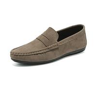 Ninepointninetynine Hommes Mocassins Daim Vamp Conduite Penny Mocassins Tablier Toe Résistant Léger Confortable Mode Slip on (Color : Khaki, Size : 42 EU)