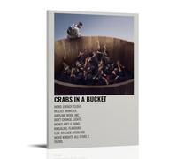 Nines Crabs in A Bucket Poster imperméable à l'eau Impression d'intérieur résistante à l'humidité, facile à installer et à la décoloration, style cadre, 40 x 60 cm