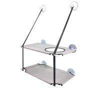 NINESHE Perche de Fenêtre de Chat, Double Couche Suspendue à la Ventouse Forte, Perchoir de Fenêtre de Chat Doux pour Diverses Surfaces en Douceur Telles Que la Fenêtre, Le Balcon (Gris)