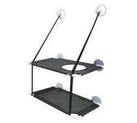 NINESHE Perche de Fenêtre de Chat, Double Couche Suspendue à la Ventouse Forte, Perchoir de Fenêtre de Chat Doux pour Diverses Surfaces en Douceur Telles Que la Fenêtre, Le Balcon (Noir)