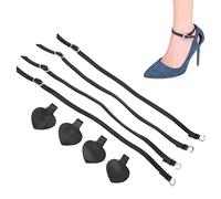 NINESHE Sangles de cheville amovibles en polyuréthane noir mat à coller autour des sangles de cheville pour chaussures lâches, rend vos talons plus confortables