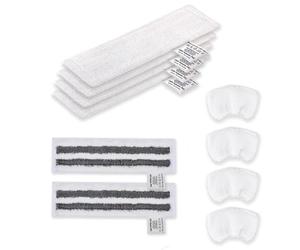 NINESPRING Lot de 10 Chiffons de Rechange en Microfibre Compatible avec Karcher Easyfix SC 1, SC 2, SC 3, SC 4, SC 5 Nettoyeurs Vapeur, 6 Bonnettes Microfibre et 4 Serpilleres Chiffons