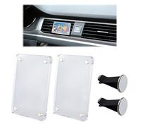 NineSSJLY Lot de 2 Cadres Photo Voiture - Cadre Acrylique magnétique 6×9 cm avec Pince adhésive - Clip Photo pour Ventilation, Pendentif personnalisé, déco Voiture