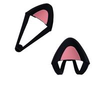 NineSSJLY Oreilles de Chat pour Casque, Noir et Rose, compatibles HyperX Cloud/Cloud II/Cloud Flight/Logitech G, pour Casques 2,8-3,8 cm.