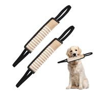 Ninesun Lot de 2 boudins de Dentition pour Chien - en Jute - Très Robustes - pour l'entraînement K9 - avec Deux Boucles - 30 cm