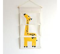 Ninesun Tissu Coton Sac Rangement Mural Porte Placard Suspendu Sac Rangement, Suspendu Organisateur avec Poches, Sac Rangement pour Enfants Chambre/Porte, Poches Maison Agenda (Girafe)