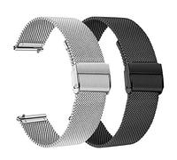 NineXuan Bracelet de montre en métal compatible avec Hama 8900 3,4 cm/3,6 cm, bracelet en acier inoxydable pour homme et femme, 18mm for 8900 1.32", Métal, Pas de pierre précieuse