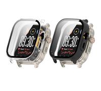 NineXuan Coque de protection compatible avec Realme Watch 5, coque rigide en PC avec accessoire de protection d'écran, coque résistante aux rayures (noir + transparent)