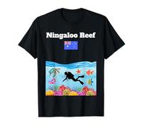 Ningaloo Récif Coraux Drapeau Australien Souvenir Plongée T-Shirt