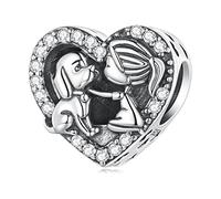 NINGAN 925 Charm Perles En Argent Sterling Lapin, éLéPhant, Tortue Et Chiot, Adapté Aux Bracelets Et Colliers Pour Femmes Cadeau D'Anniversaire