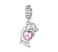 NINGAN 925 Charm Perles En Argent Sterling Lapin, éLéPhant, Tortue Et Chiot, Adapté Aux Bracelets Et Colliers Pour Femmes Cadeau D'Anniversaire