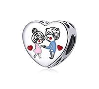 NINGAN Amour tendre Le charme 925 perles coeur en argent sterling Bracelet européen compatible Cadeaux pour femme
