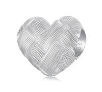 NINGAN Argent Sterling 925 Charm Woven Heart Bead Femmes Bracelet Perles Charm Collier Pendentif Valentine Cadeau Bijoux, Femme, Amant Cadeau