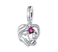 NINGAN Argent sterling 925 Charme MèRe Et Fils CâLin Pendentif Compatible Avec Les Femmes Bracelet Perle Pendentif, Cadeau D'Anniversaire De La MèRe Pour Les Amis De La Famille