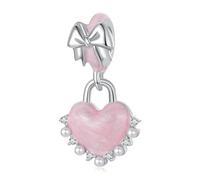 NINGAN Argent Sterling 925 Charms Amour Arc Pendentif Bracelet De Femmes Perle Charms Collier Pendentif Jour De La Saint-Valentin Cadeau Bijoux, épouse, Cadeau D'Amoureux