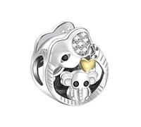 NINGAN cadeaux pour Maman Elephant Charm convient Femmes Charms Bracelet, 925 en argent sterling Charme de cœur d'amour Jour de la mère Anniversaire Bijoux cadeau pour les femmes