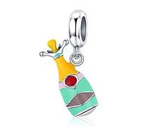 NINGAN Charm Bouteille de vin de Argent Sterling 925 Femmes Perles Charm avec Zircone Compatible pour Pandora&Européen Bracelets s1921…