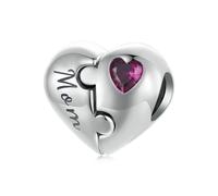 NINGAN Charms en argent sterling 925 Mère fille Puzzle perles Femme bracelet collier Charms pendentif Anniversaire fête des mères maman cadeau